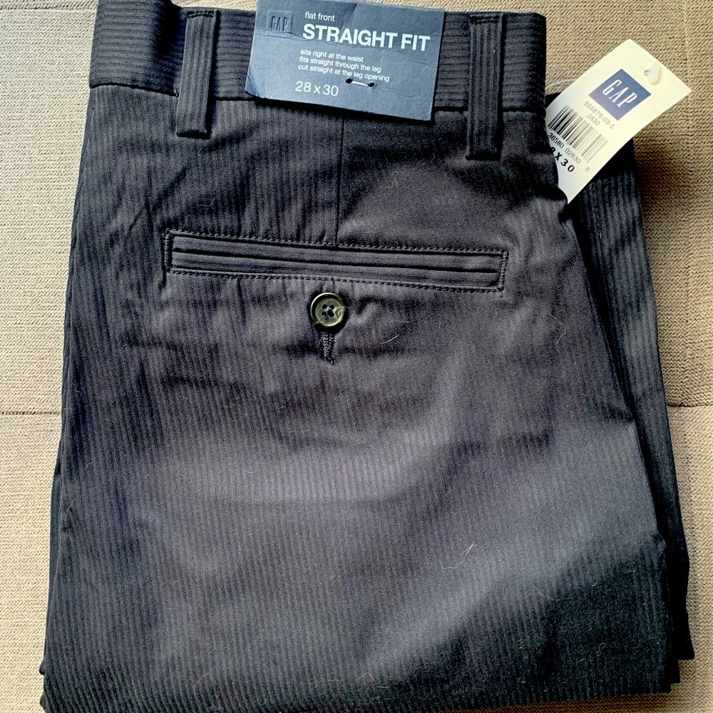 New Gap Mens Dark Blue Pant w Tonal Stripe, 28/30